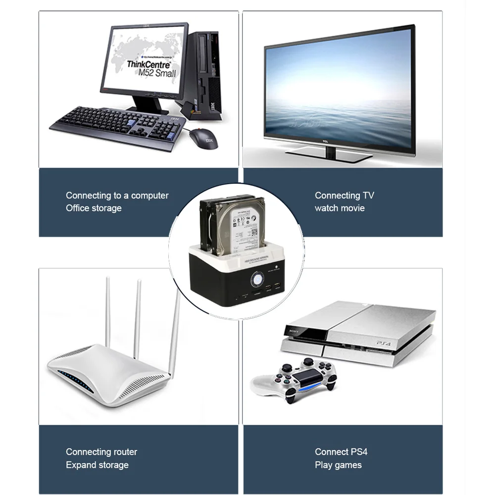 Стыковочная станция DeepFox USB 3 0/Type C на два жестких диска SATA для жесткого 2 5 дюйма/3