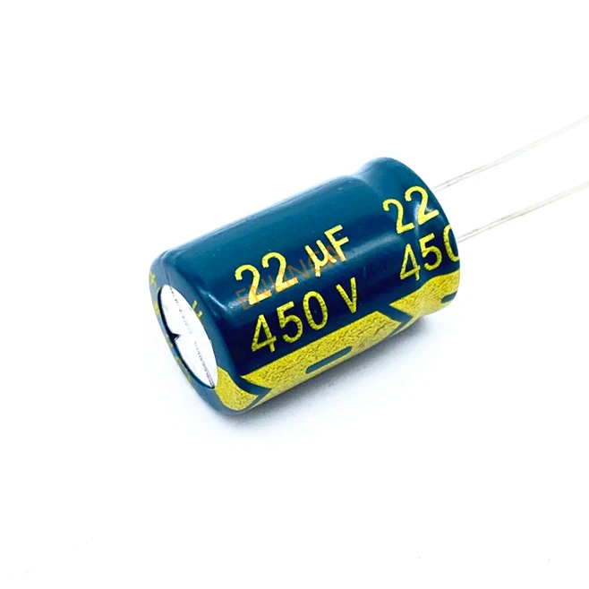 

10~50pcs/lot 450v 22UF 450v22UF Low ESR/Impedance high frequency aluminum electrolytic capacitor size 13*20 20%