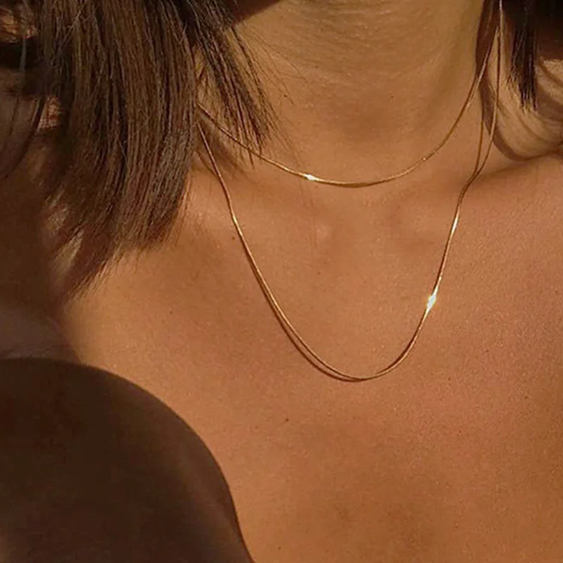 

Vintage Punk Chains On The Neck Choker Pendant Necklace For Women Gold Color Snake Chain Necklaces Party Boho Jewelry Colar