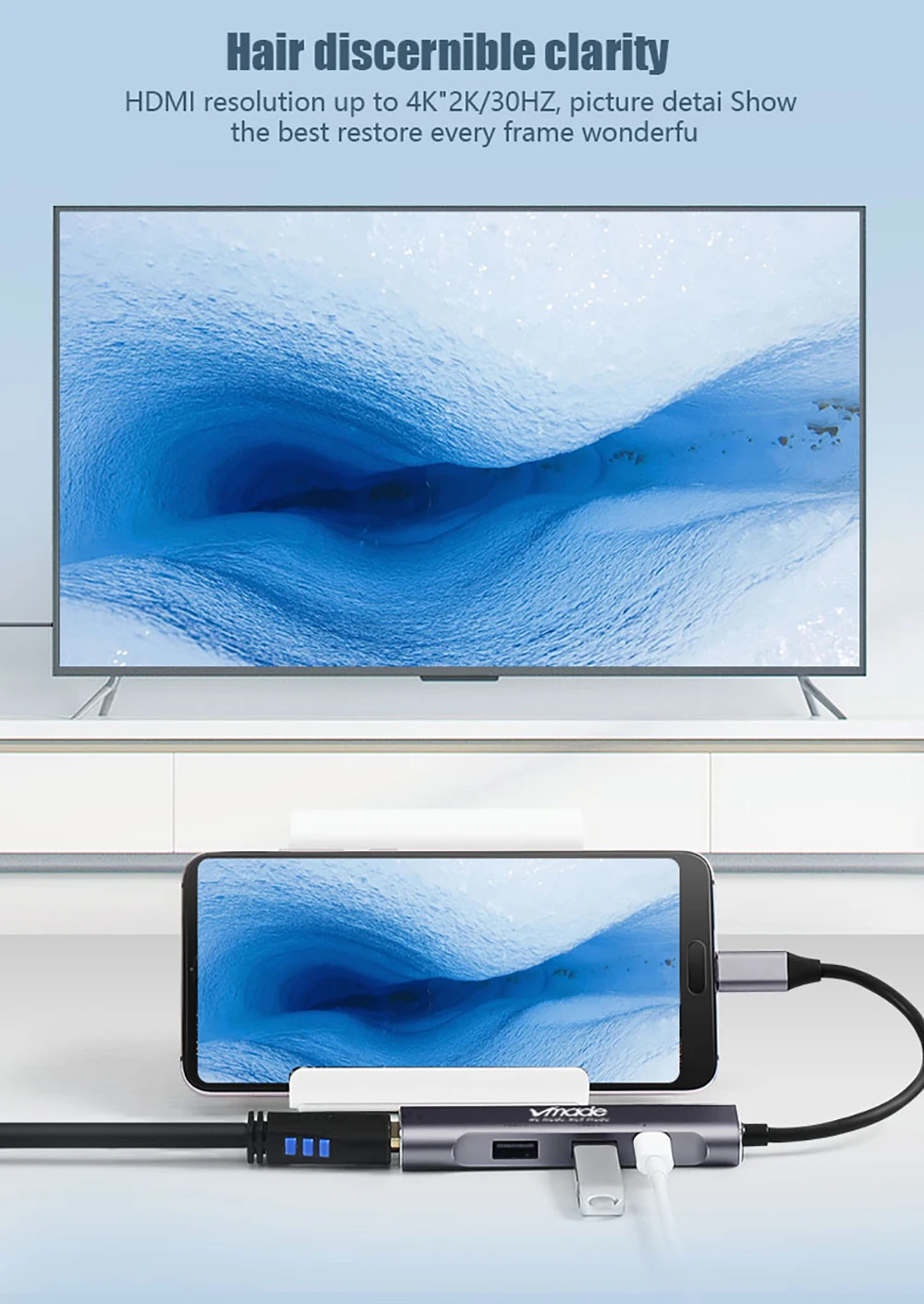 Горячая продажа Vmade 4 в 1 USB концентратор для Samsung S8 S9 Plus C HDMI адаптер режим ПК Huawei