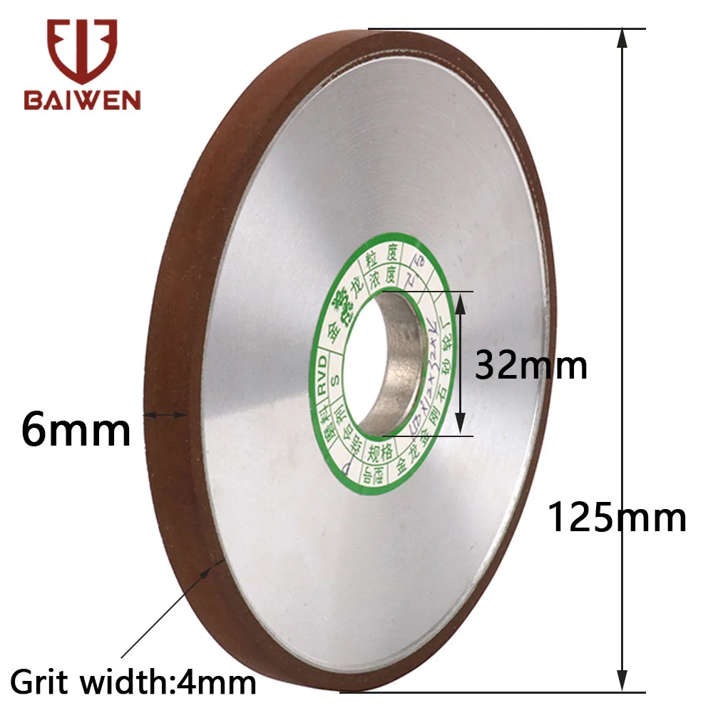 

125mm Diamond Grinding Wheel Cutting Disc Resin Bonded For Metal Tungsten Steel Milling Cutter Sharpener150/240/320/400Grit