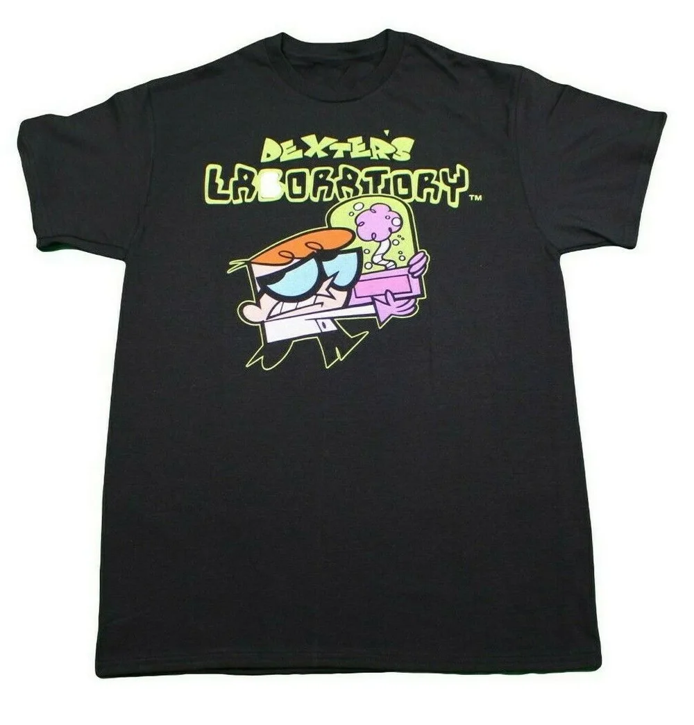 Мультфильм Сети DEXTERS лаборатории топы тройник черная Ретро Мужские взрослые