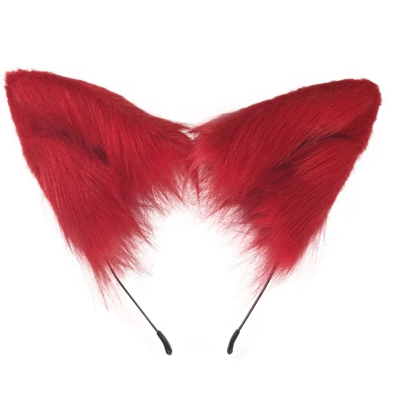 

Faux Fur Kitten Wolf Pointed Ears Headband Masquerade Animal Cosplay Hair Hoop F42F