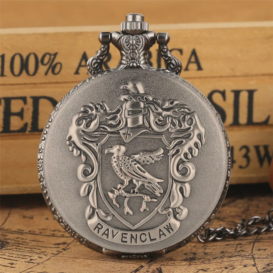 Популярные кварцевые карманные часы Ravenclaw/Slytherin/Gryffindor/Hufflepuff тема бронзовое ожерелье часы винтажные часы