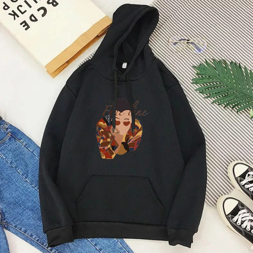 

Vintage FINE LINE Hoodie Casual Pullovers Korean Vintage Womens Clothing 2020 Women Harajuku Sweatshirt