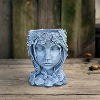 nordic goddess flower pot fairy angel sculptures flower resin vase inserted bonsai home desktop decoration ornaments crafts