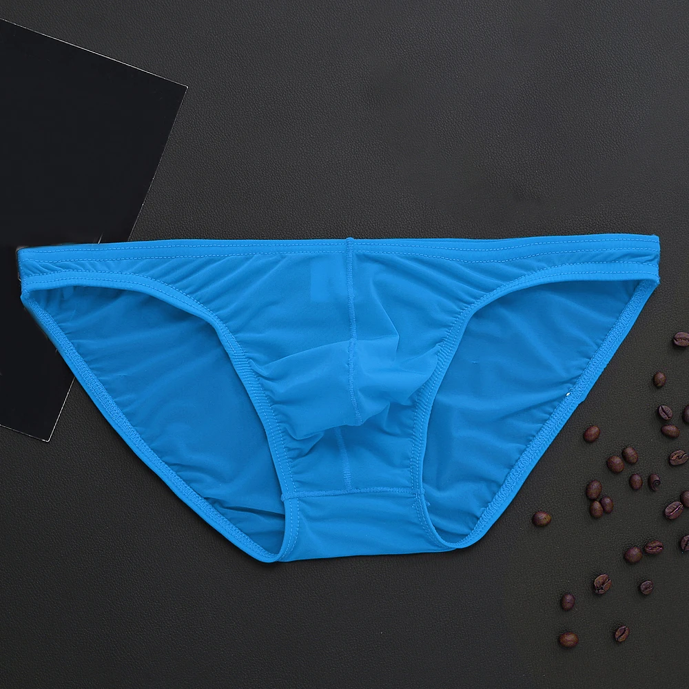 

Hot Briefs For Men Sexy Ice Silk Skinny Brief Comfy U Convex Panties Thin Breathable Low-Waist Underwear Calzoncillos Hombre