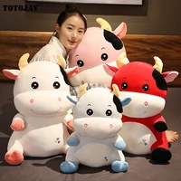new year of the bull 2021 symbol gift ox year doll cattle decor cute lucky cow plush soft zodiac animal cow plushies toy