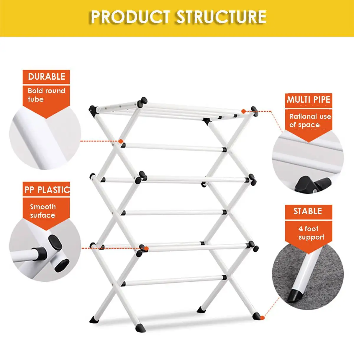 

Iron Folding Clothes Drying Rack Holder Indoor Outdoor Laundry Airer Room Storage Stand Foldable Clothes Drying Laundry Rack