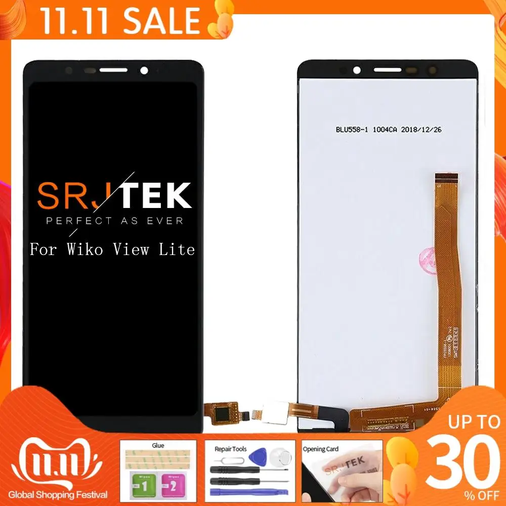 

100% протестированный 5,45 'для ЖК-дисплея Wiko View Lite, кодирующий преобразователь сенсорного экрана в сборе, запасные части для ЖК-панели View Lite