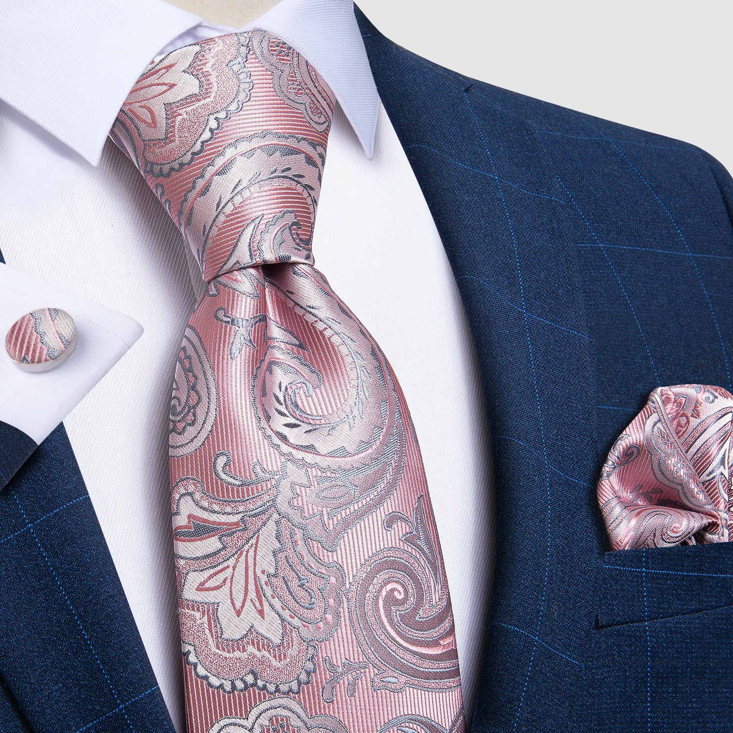 Classic 3 Pack 8cm High Quality Men's Ties Gravatas Formal Business Wedding Necktie Accessories Silk Tie Hanky Gift Box DiBanGu