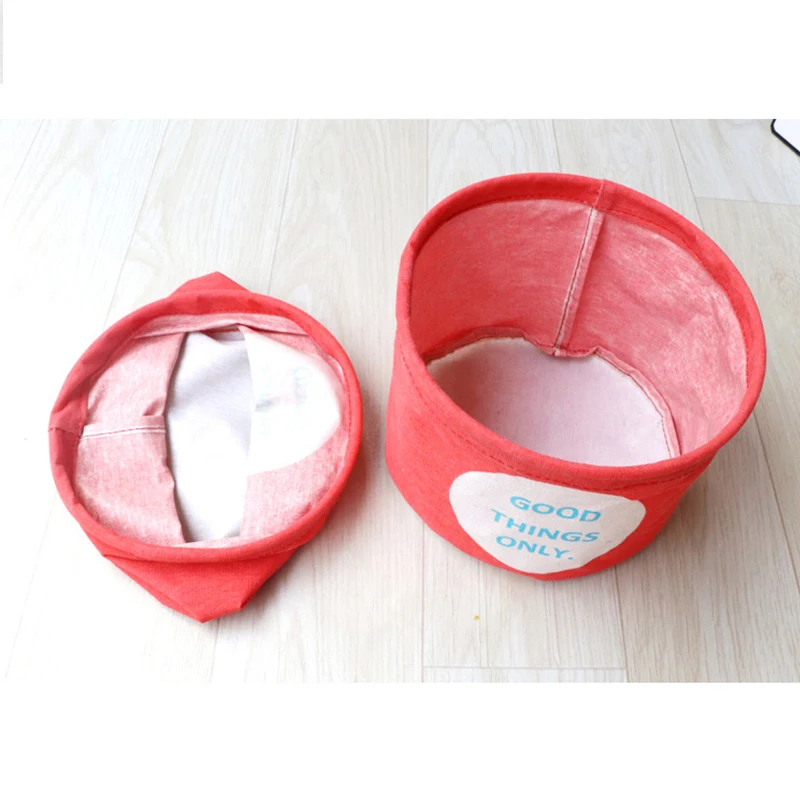 Cotton Linen Desktop Storage Basket Mini Cute Jewelry Scarf Socks Storage Bags Organizer 21X16CM