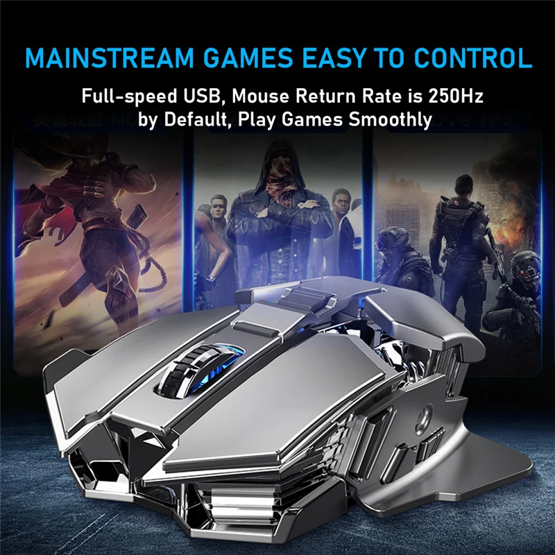 AULA SC300 2.4G Wireless Mouse Rechargeable 4-Color RGB Gaming Auto-sensing Smart Sleep Ergonomic Optics for MacOS Windows | Компьютеры и