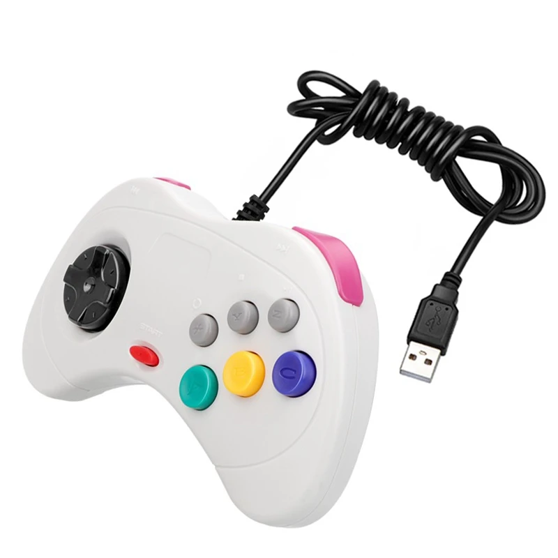 Gamepad Usb Classic Style Wire Handle For All 16-Bit Md Games From Sega White Plastic | Электроника
