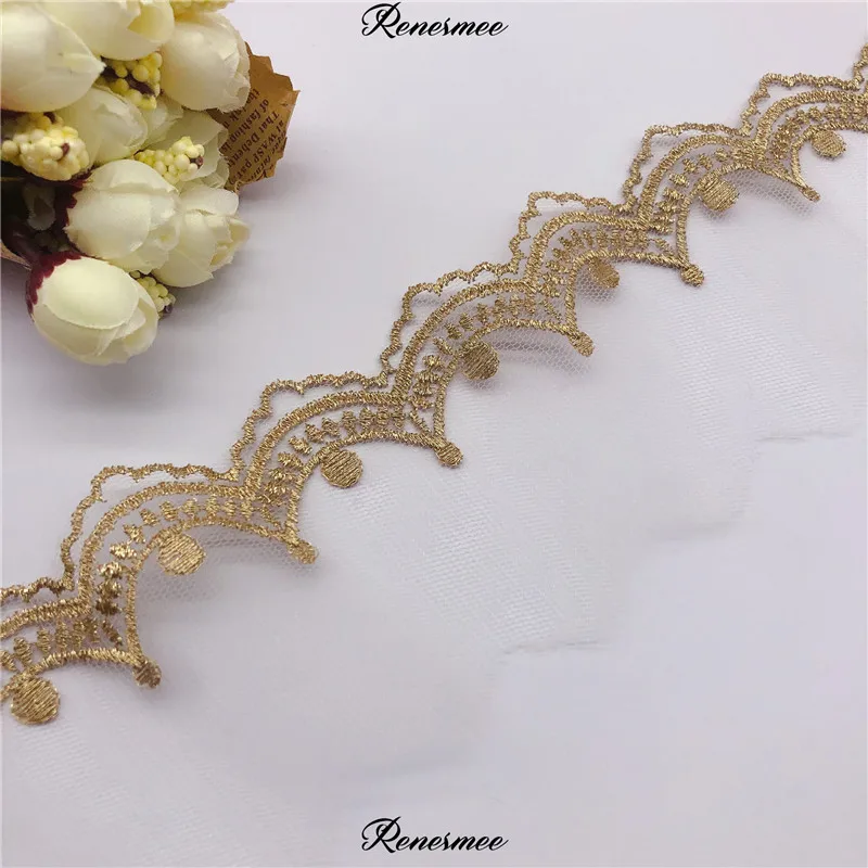 20 ярдов кружево из золотых нитей сетка вышивка одежда аксессуары изысканный