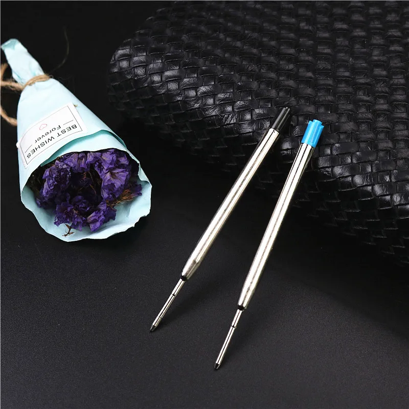 Metal Rotary Ballpoint Pen Refill 0.7mm Oily refill 0.5mm G2  black Blue Gel ink