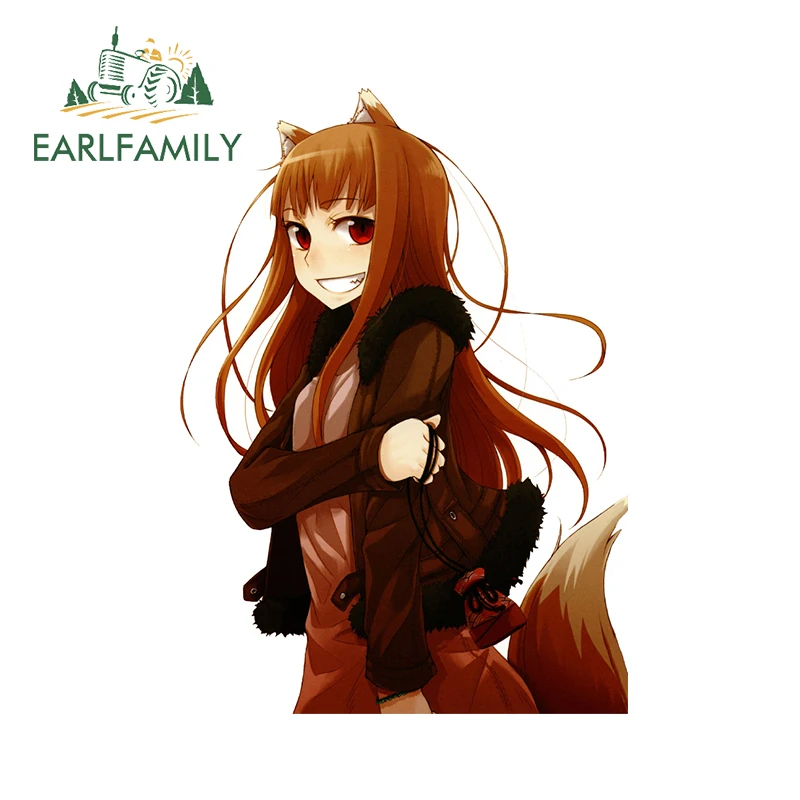 

EARLFAMILY 13cm x 9.5cm for Spice and Wolf Decal Funny Car Stickers Personality Refrigerator Waterproof Sunscreen Decoration
