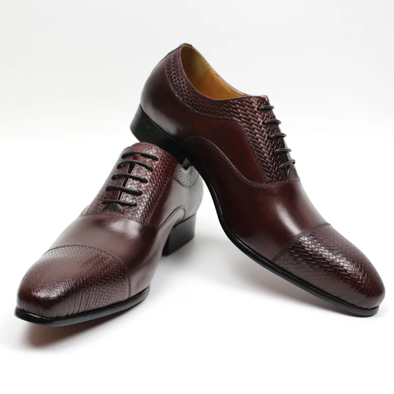 Мужские модельные туфли высокого качества костюм из натуральной кожи