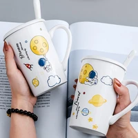 cartoon mug cute astronaut ceramic cup men and women white drinking cup simple home milk coffee cup