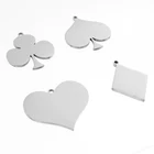 Покерные карты пики подвески для мужчин и женщин burnish двойная полированная нержавеющая сталь diy ожерелье и подвески оптовая продажа 10 шт