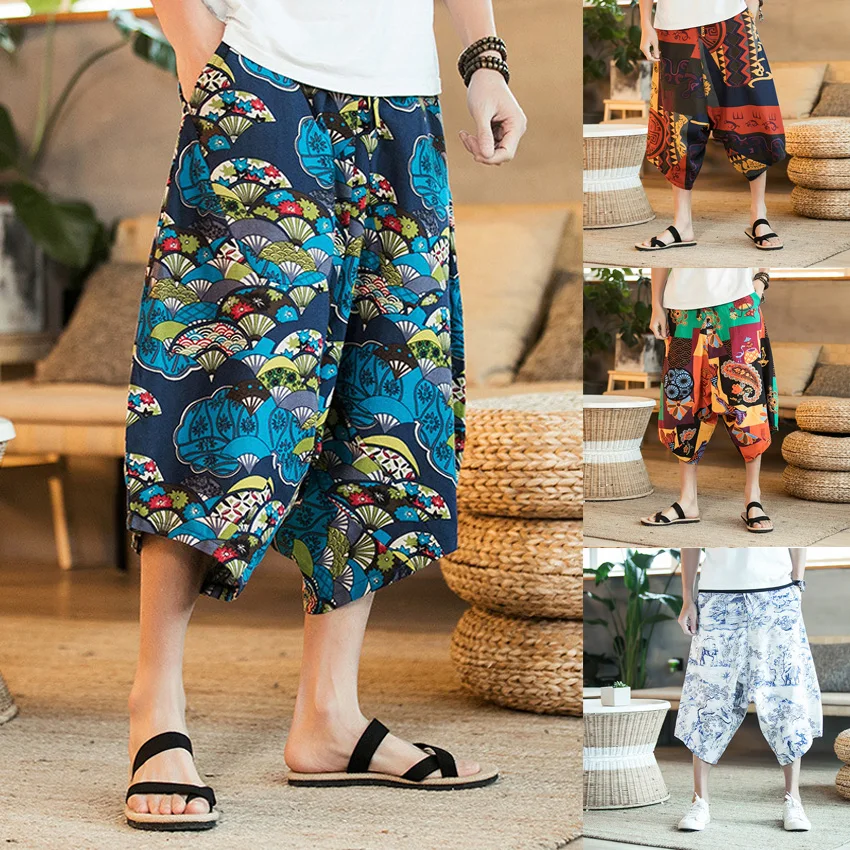 Брюки-кимоно с широкими штанинами в японском стиле | Тематическая одежда и