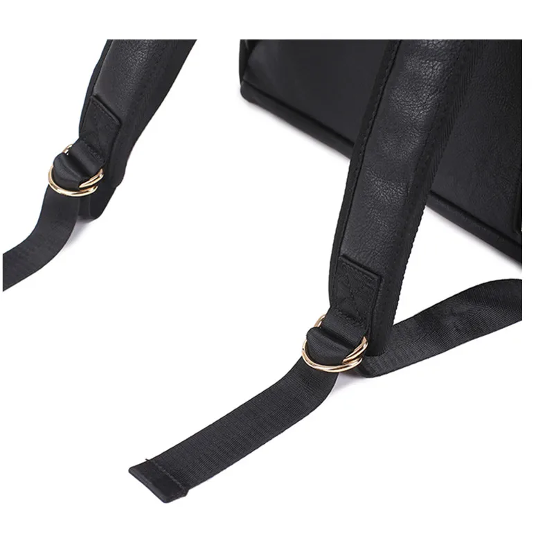 Bolsa de pa&ntilde;ales de cuero PU para beb&eacute;, mochila de gran capacidad, bolsas de pa&ntilde;ales de maternidad de alto grado, bolsa de almacenamiento para cochecito, bolsa de lactancia-5