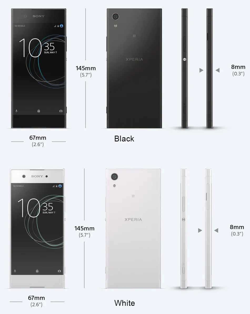 Новая версия ЕС sony Xperia XA1 G3112 4G мобильный телефон 5 дюймов Восьмиядерный 3 ГБ 32 ГБ 23MP 8MP две sim-карты NFC 2300 мАч FM Micro SD android
