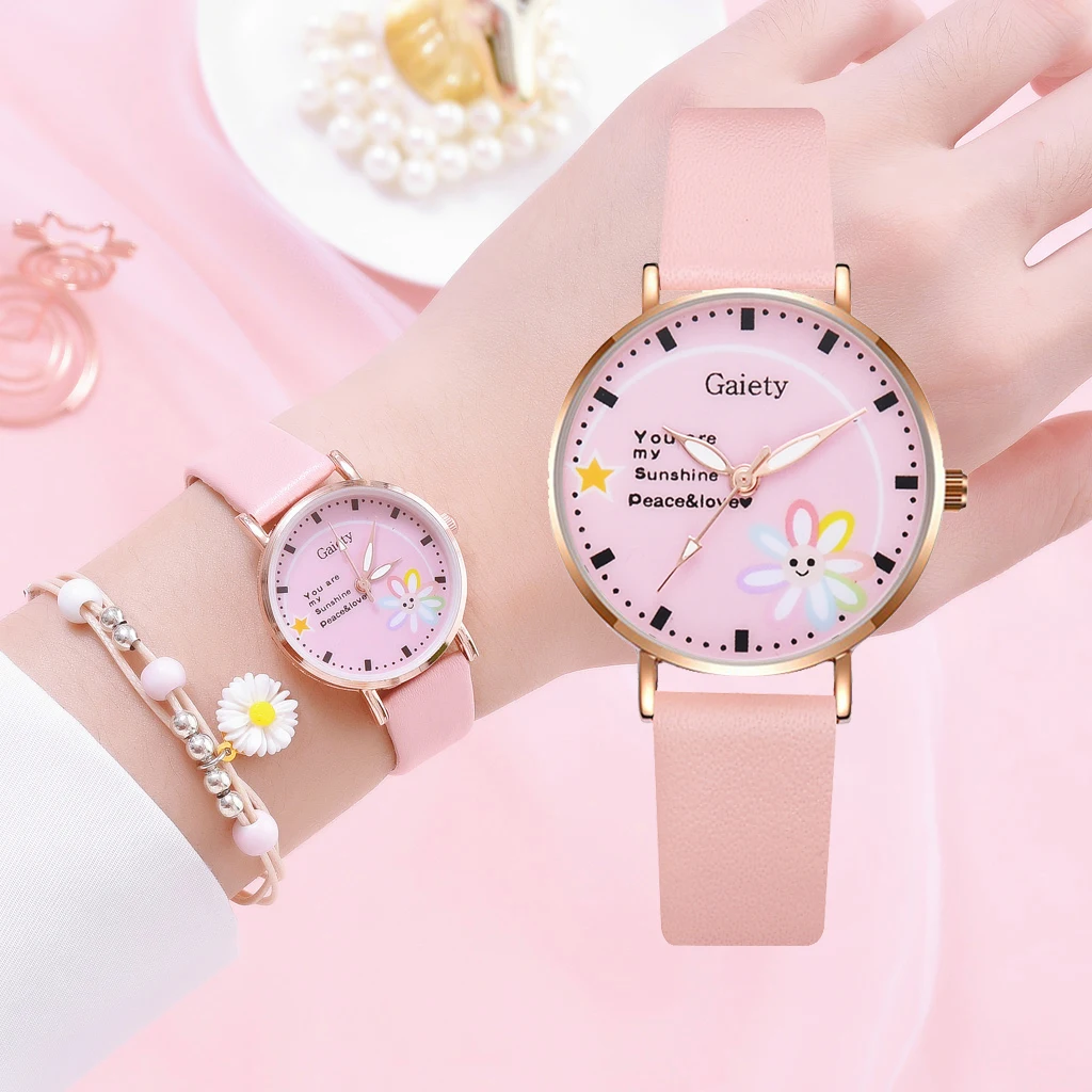 

Gaiety Marke Mode Frauen Leder Band Uhr Casual Damen Quarz Armbanduhr Weibliche Armband Mit Uhr Set ClocksReloj Mujer