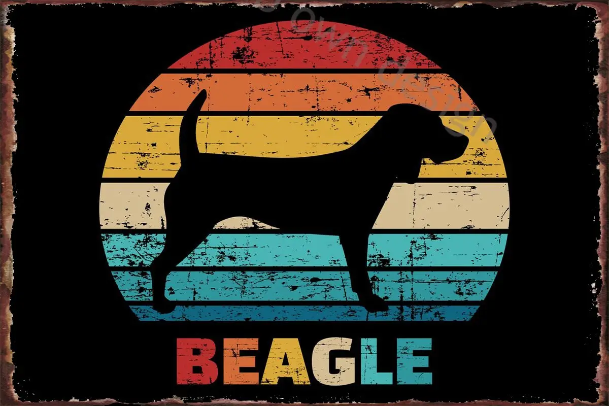 

Настенный декор Beagle, украшение для комнаты, Ретро винтажный металлический знак, жестяные таблички для творчества, мужская пещера, кафе, паб, ...