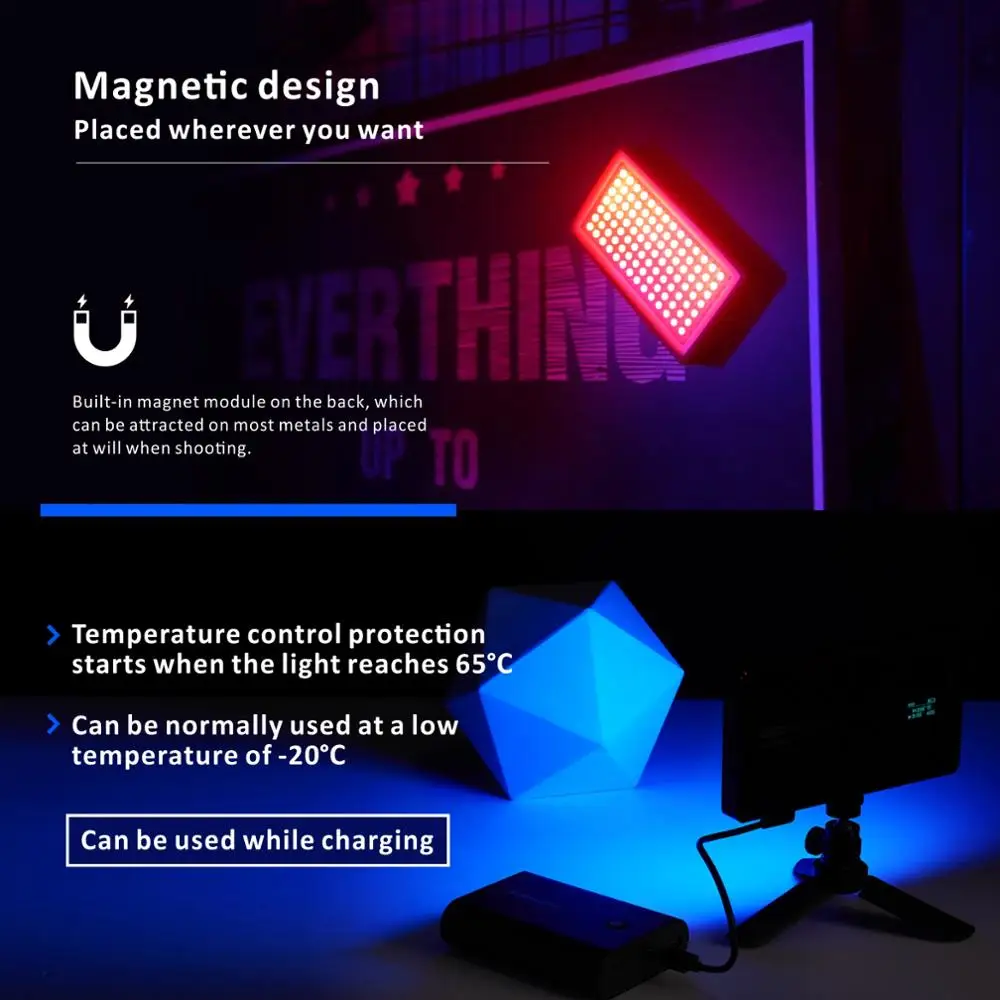 Дешево Sesenpro SL218W RGB видео светильник 2500-8500k Full Цвет светодиодный светильник Ing Водонепроницаемый IP67 заполнить светильник лампа для телефона Камера с...