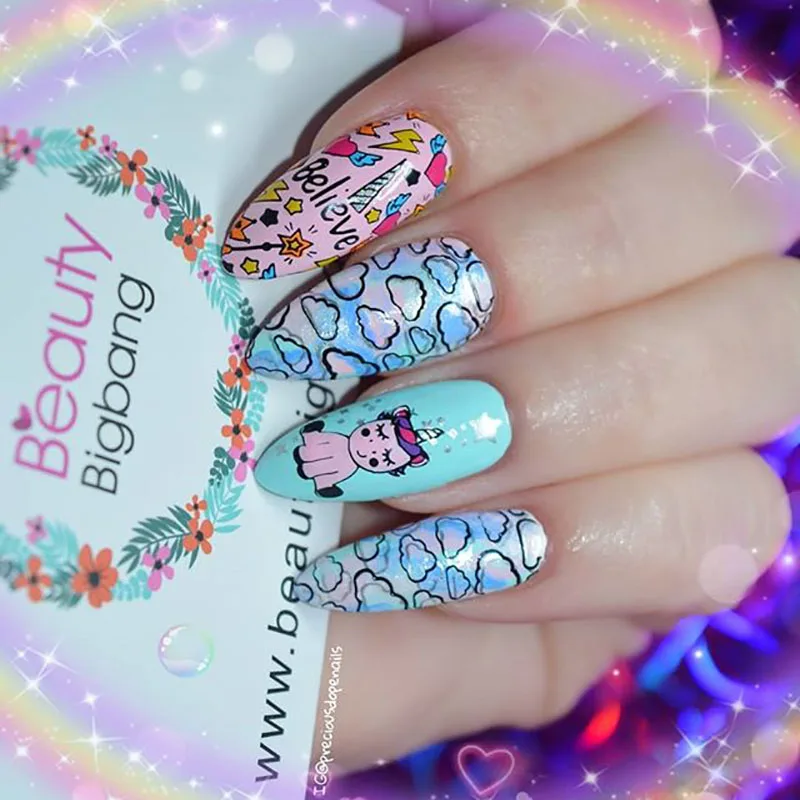 BeautyBigBang 6*12 см прямоугольные пластины для штамповки ногтей летние цветочные