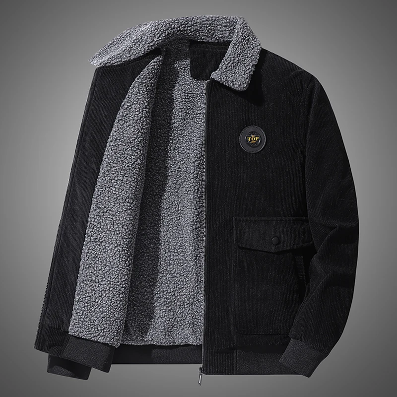 Зимняя куртка-бомбер Мужская Вельветовая куртка пилота ВВС Теплая мужская