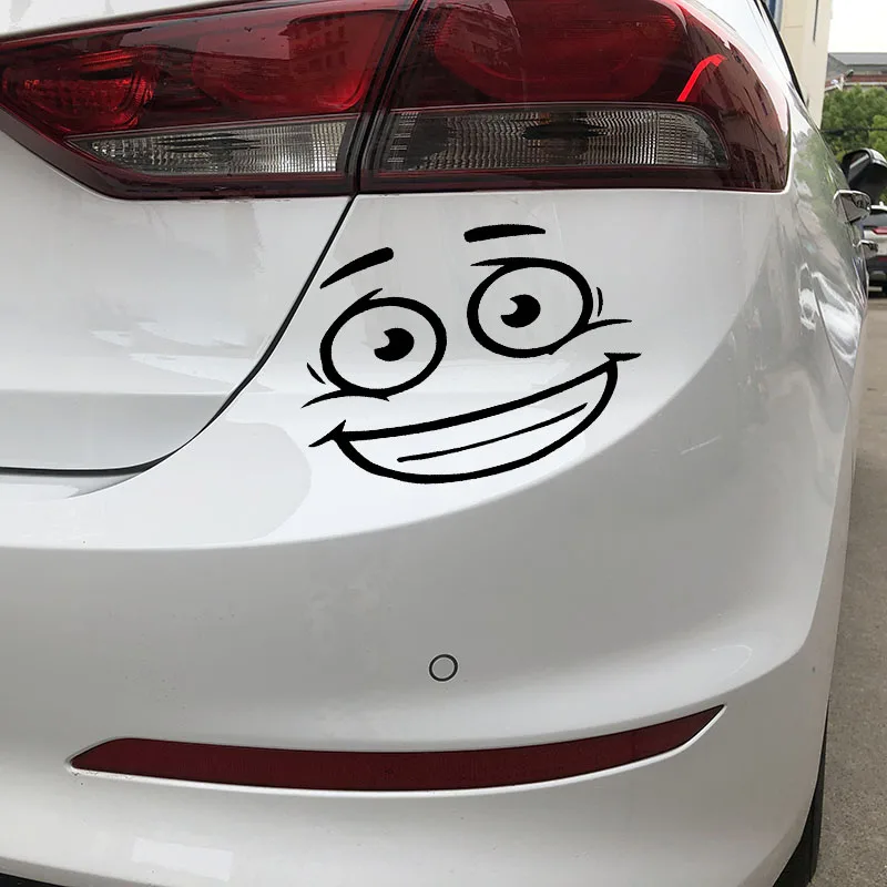 

YJZT 15.9X11.4CM Happy Expression Creative Car Whole Body Decoraiton Stickers Decals C25-0999