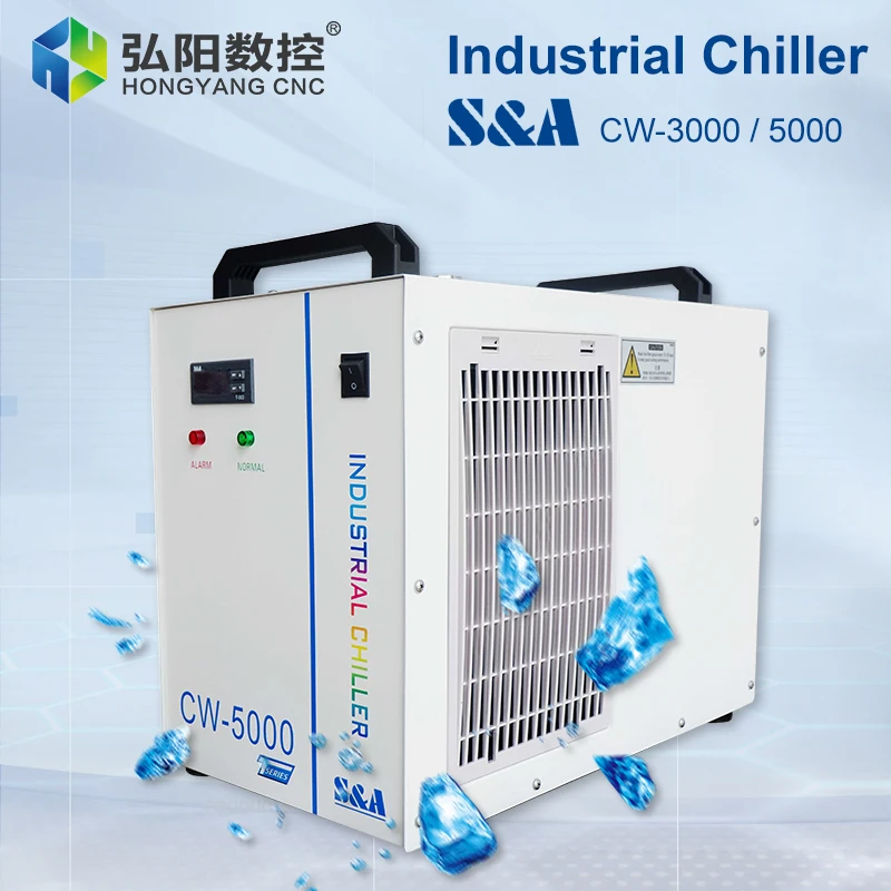 

S&A CW3000 CW5000 CW5200 Industry Water Chiller 110v 220v For Co2 Laser Tube 60w 80w 100w 130w Cooling CNC Spindle Motor Cooling