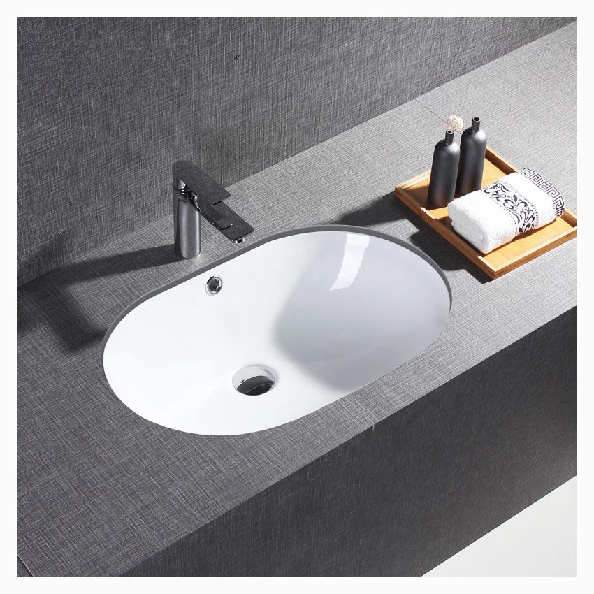 

26 Inch Oval Under Counter Basin Deep Recessed Sink 24 Inch Wash Basin Simple Washbasin Ceramic Bathroom Sink 2021