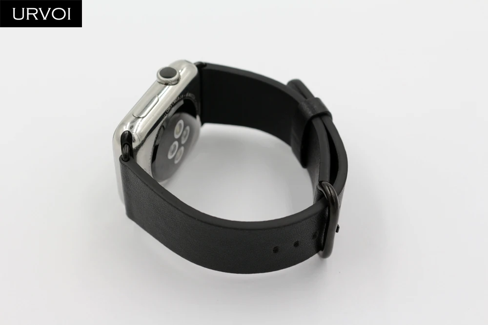 URVOI кожаный ремешок для apple watch 4 5 3 2 1 ремешок для iwatch 40 мм 44 мм Свифт кожа классическая Пряжка современный дизайн