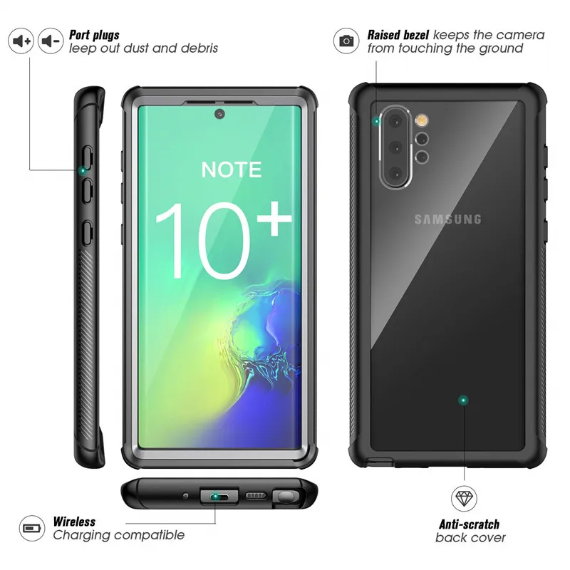 Для samsung Note 10 S10 Plus гибридный прочный Чехол Pro S10E S9 S8 360 Защитный чехол для телефона