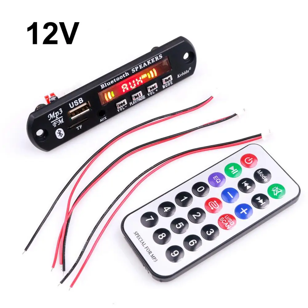 5V/12V Hands-free MP3 Player Decoder Board Bluetooth 5.0 6W Amplifier Car FM Radio Module Support USB AUX Audio Accessories | Автомобили и