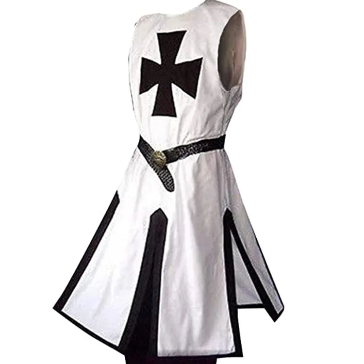 

Medieval Warriors The Knight Templar Crusader Costume For Adult Men Gown Shirt Top Cross Tabard Surcoat Tunic Clothes Belt