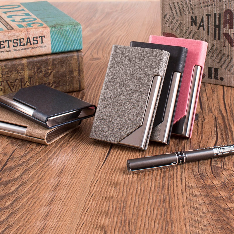 Лазерной гравировкой логотипа Роскошные Бизнес держатель для карт с мессенджер