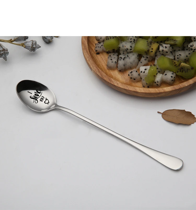 Ложки из нержавеющей стали персонализированные гравировальные столовые приборы