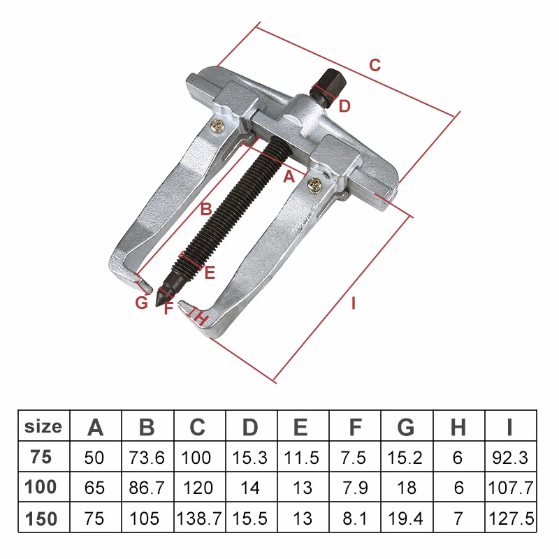 Два для челюсти 75/100/150 мм скользящий подшипник болты съемника устройство