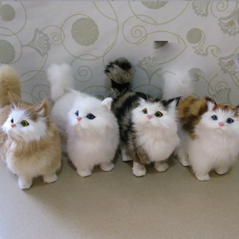 

17cm simulation cat plush toys Creative Fur cat plush doll toys home car shopwindow decoration animal doll toys