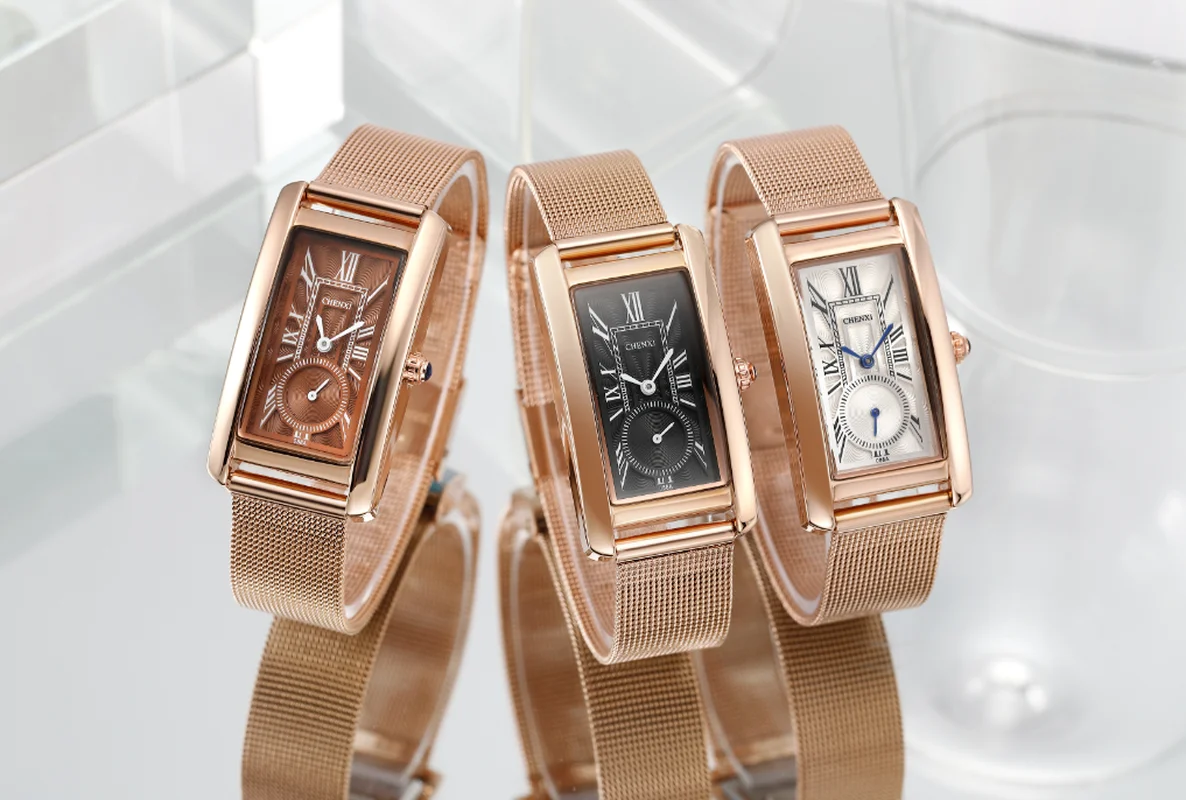 

CHENXI Ladies Square Watch Gold Luxury Slim Dial Simple Waterproof Fashion Business Casual Women's Quartz Watch WA234
