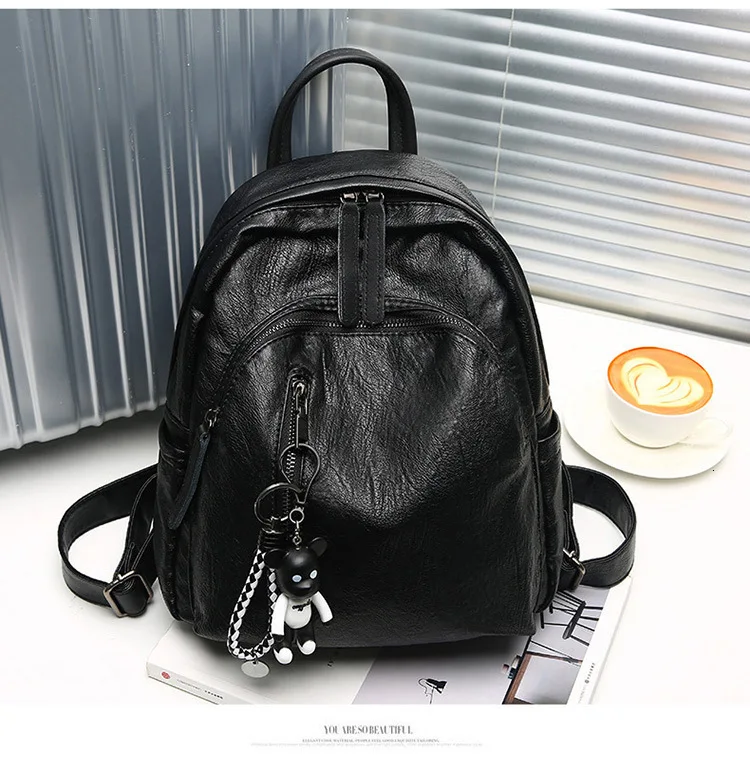 Женский рюкзак Aliwilliam черный из искусственной кожи для путешествий маленькая