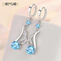 925 sterling silver wing earrings for women long drop ear stud pendant fashion trend angel wing ear jewelry accessories 2021 new