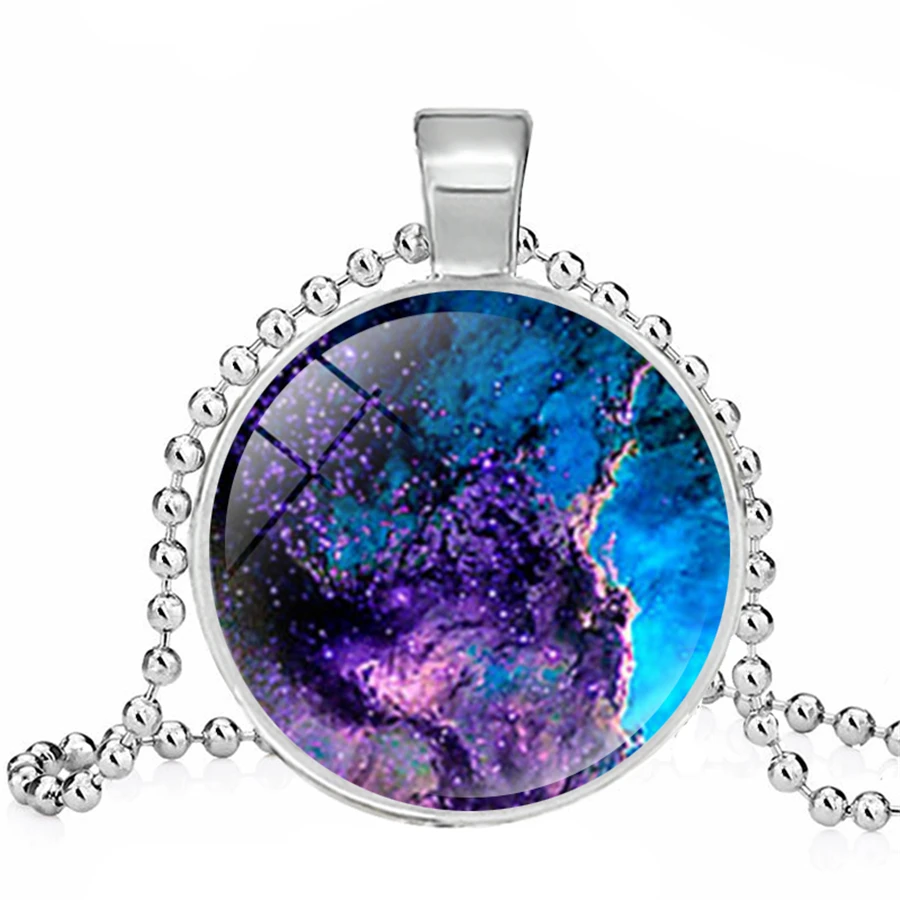 Ожерелье с подвеской на солнечной системе Nebula Galaxy Space украшение ручной работы |