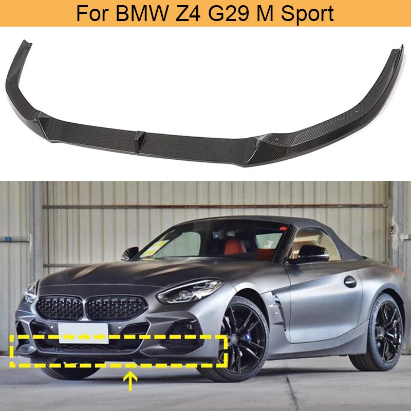 preço Amortecedor Dianteiro Do Carro Spoiler Para Bmw Z4 G29 M Sport 2019 2020 2021 Amortecedor Dianteiro Lábio Divisores Avental Protetor De Fibra Carbono