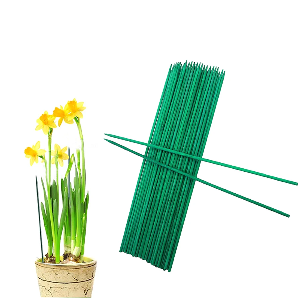 

20PCS Garden Plant Stakes Green Bamboo Sticks Sturdy Flower Plant Support Stakes Wood Bamboo Sign Poster Garden Sticks