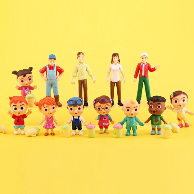 

12Pcs/Set Cocomelon Cute Anime PVC Action Figures Collectible Model Toys For Kids Best Birthday Gits Decorative Ornaments